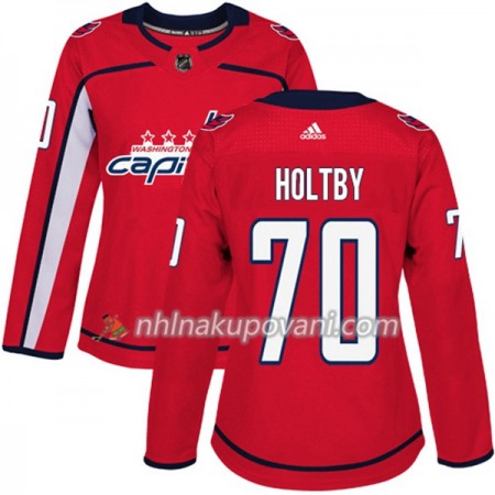 Washington Capitals Dresy Braden Holtby 70 Červená 2017-2018 Adidas Authentic - Dámské